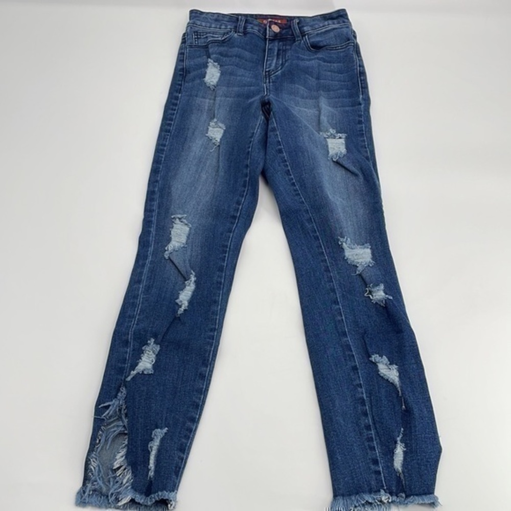 UEC Guess destroyed raw hem cropped jeans size 24
